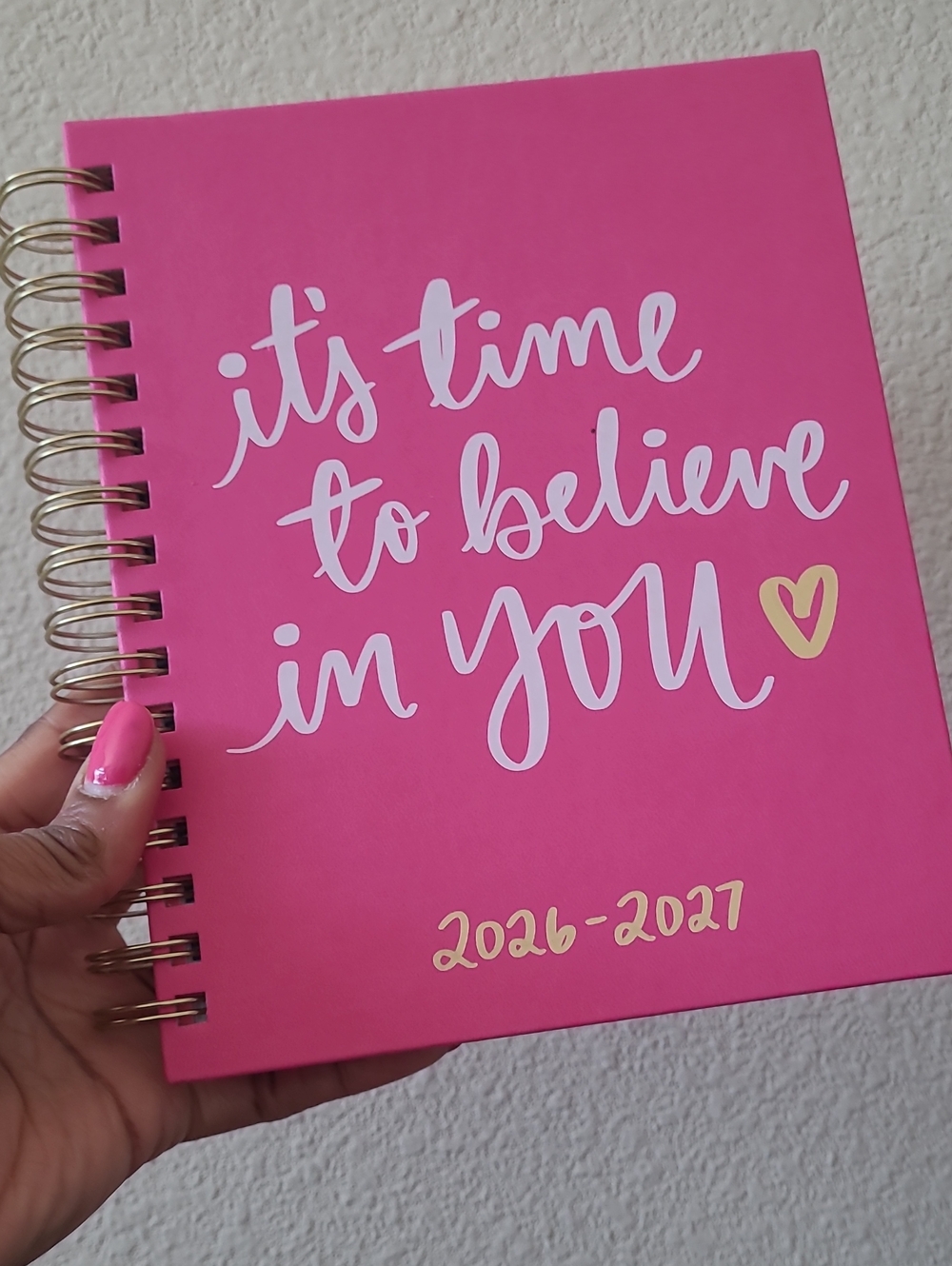Pink Inspirational Spiral Planner - July 2026-December 2027